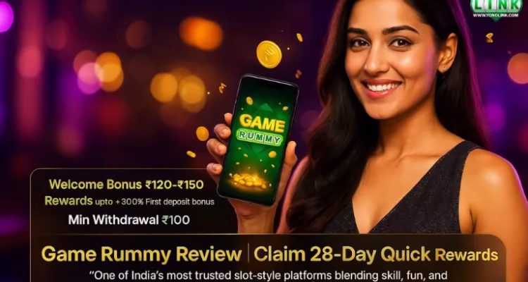 Game rummy yono apk download 2026 updated informational banner with mobile app preview.