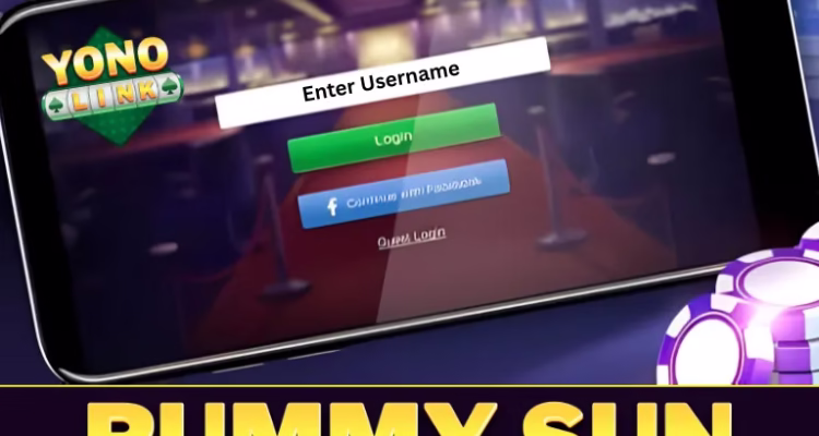 Rummy Sun APK download 2026 login screen gaming banner.