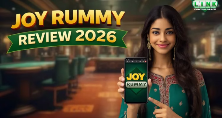 Joy rummy yono apk download 2026 updated informational banner with mobile rummy app preview.