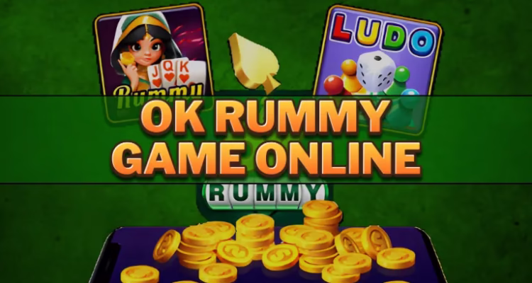 OK rummy game online India 2026 updated informational banner with mobile rummy gameplay.