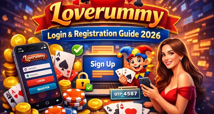 Loverummy login registration 2026 updated guide banner with sign-up and login steps.