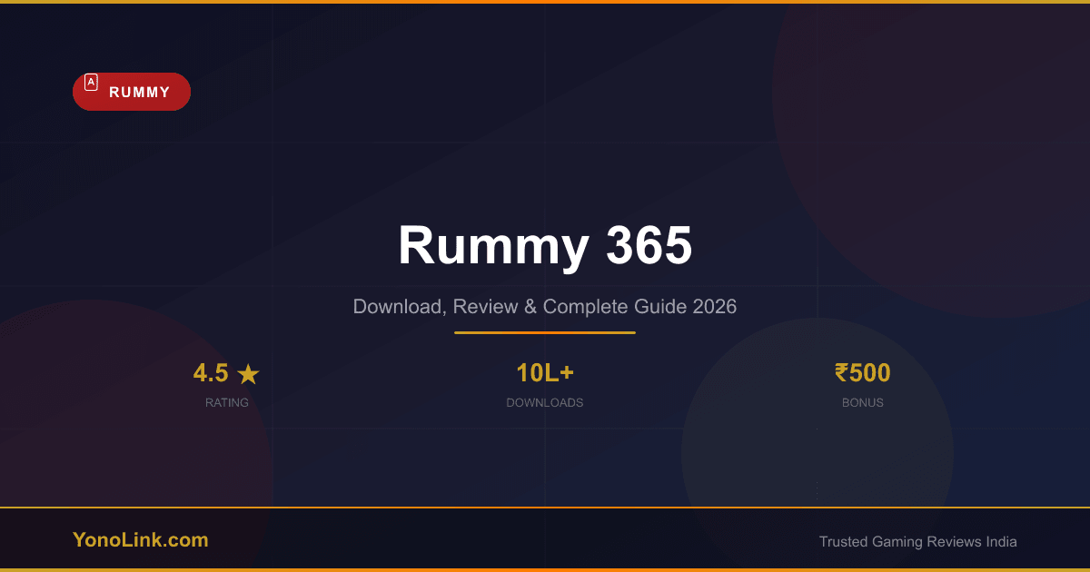 Rummy 365 review and download guide 2026 banner.