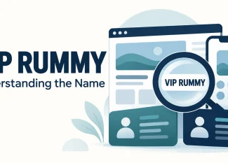 Vip Rummy editorial illustration showing a website, smartphone and identity cards beneath a magnifying glass.